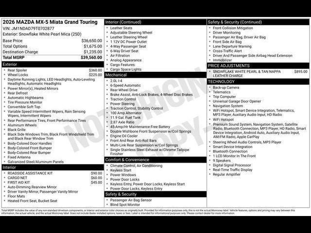 2026 Mazda Mazda MX-5 Miata Grand Touring