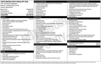 2025 Mazda Mazda MX-5 Miata RF Club