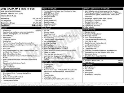 2025 Mazda Mazda MX-5 Miata RF Club