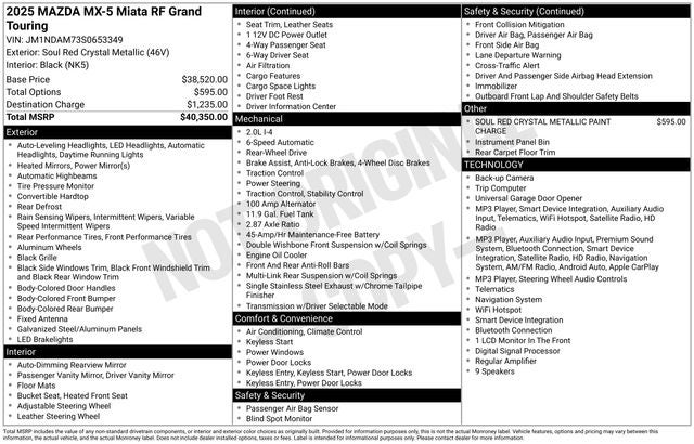 2025 Mazda Mazda MX-5 Miata RF Grand Touring