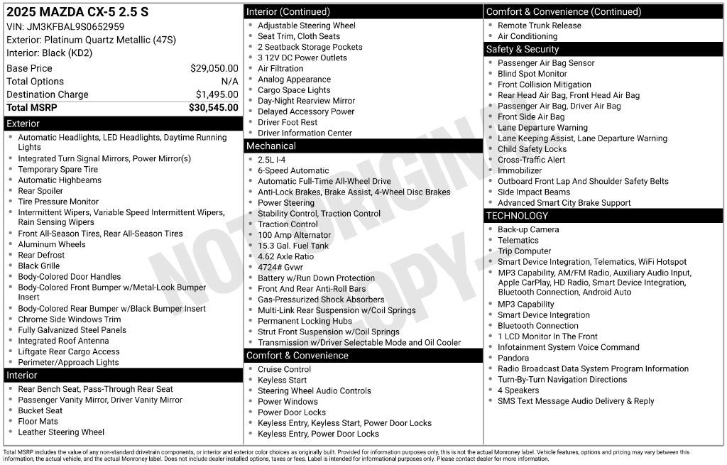 2025 Mazda Mazda CX-5 2.5 S