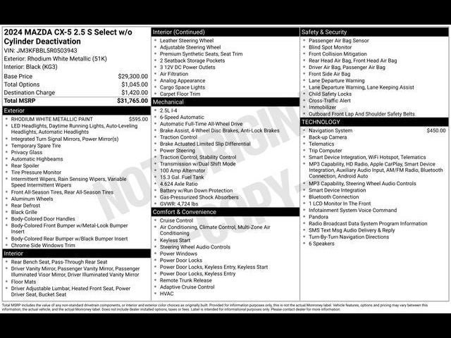 2024 Mazda Mazda CX-5 2.5 S Select Package