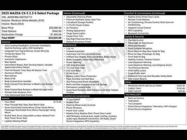 2025 Mazda Mazda CX-5 2.5 S Select AWD
