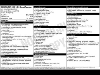 2025 Mazda Mazda CX-5 2.5 S Select Package