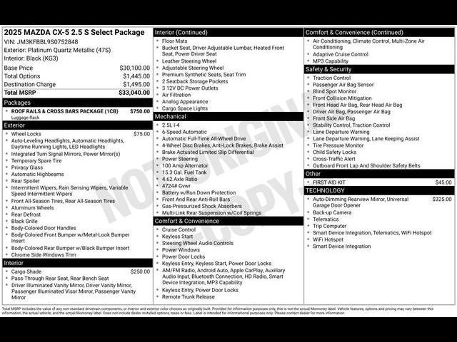 2025 Mazda Mazda CX-5 2.5 S Select AWD