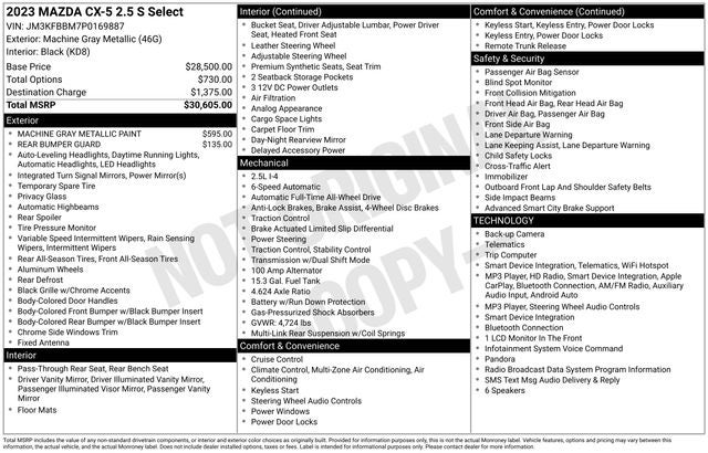 2023 Mazda Mazda CX-5 2.5 S Select Package