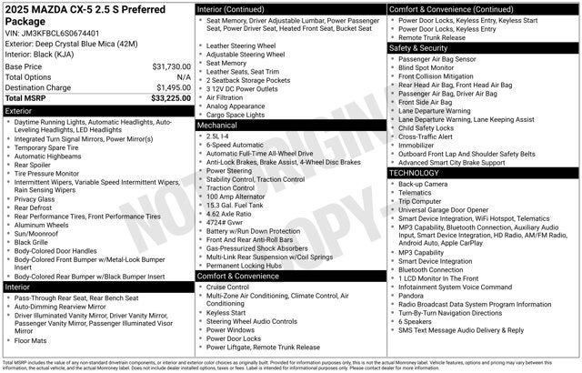 2025 Mazda Mazda CX-5 2.5 S Preferred Package