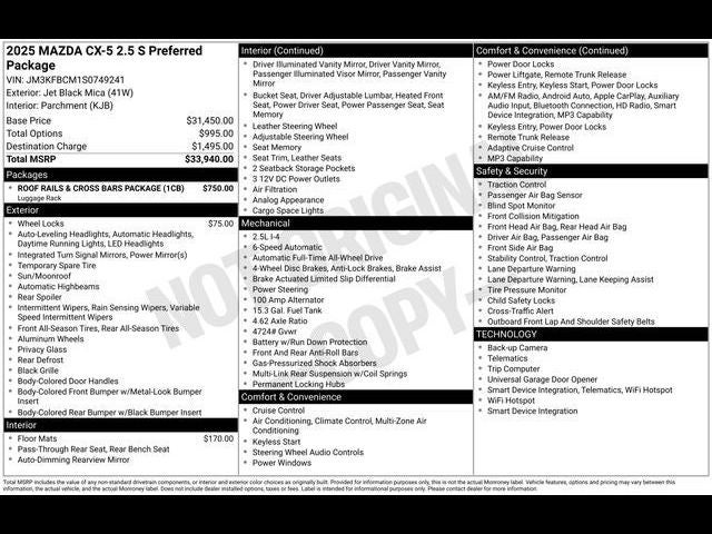 2025 Mazda Mazda CX-5 2.5 S Preferred AWD