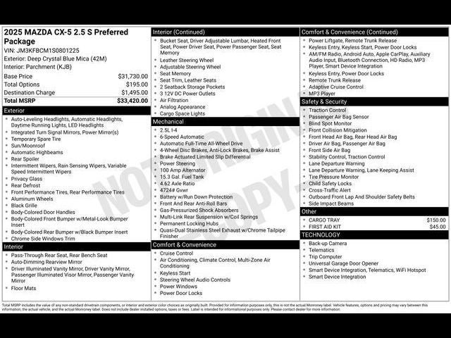 2025 Mazda Mazda CX-5 2.5 S Preferred AWD