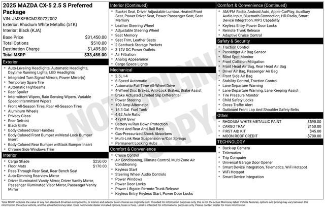 2025 Mazda Mazda CX-5 2.5 S Preferred AWD