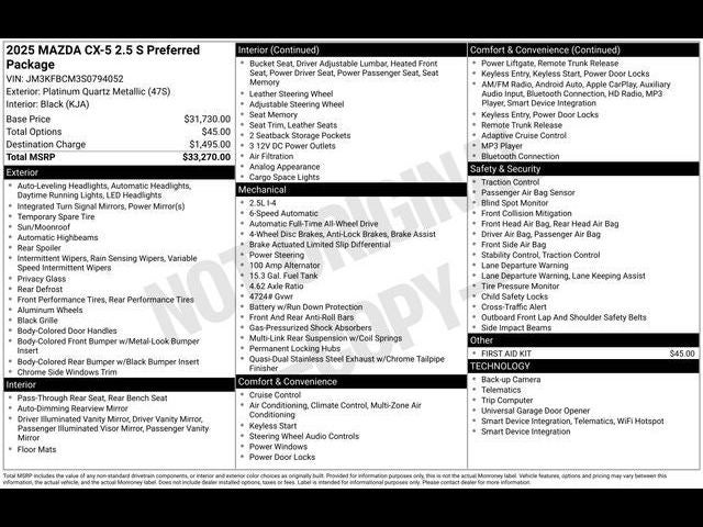 2025 Mazda Mazda CX-5 2.5 S Preferred AWD
