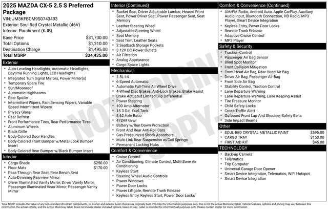 2025 Mazda Mazda CX-5 2.5 S Preferred AWD