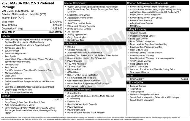 2025 Mazda Mazda CX-5 2.5 S Preferred Package