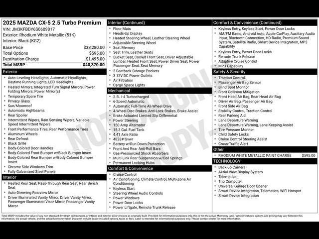 2025 Mazda Mazda CX-5 2.5 Turbo Premium