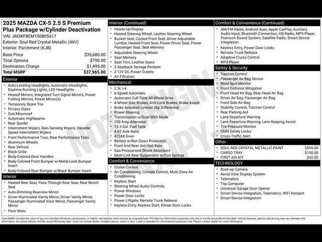 2025 Mazda Mazda CX-5 2.5 S Premium Plus AWD
