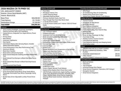 2026 Mazda Mazda CX-70 Plug-In Hybrid SC AWD