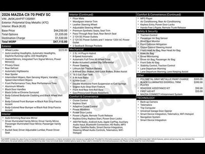 2026 Mazda Mazda CX-70 Plug-In Hybrid SC AWD