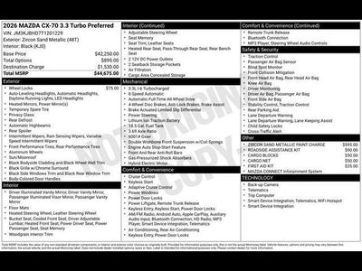 2026 Mazda Mazda CX-70 3.3 Turbo Preferred AWD
