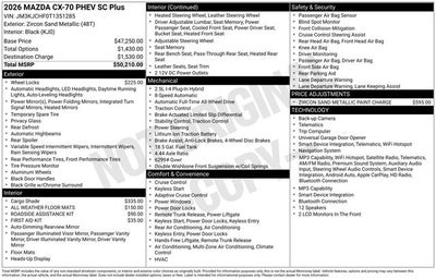 2026 Mazda Mazda CX-70 Plug-In Hybrid SC Plus AWD