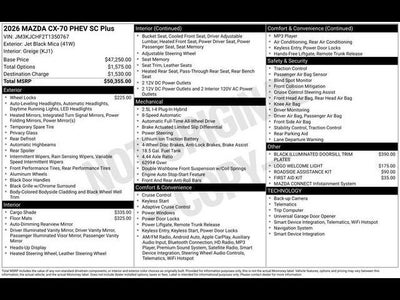 2026 Mazda Mazda CX-70 Plug-In Hybrid SC Plus AWD