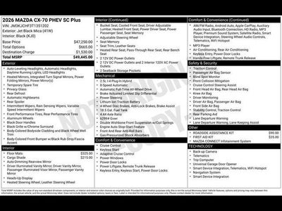 2026 Mazda Mazda CX-70 Plug-In Hybrid SC Plus AWD