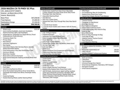 2026 Mazda Mazda CX-70 Plug-In Hybrid SC Plus AWD