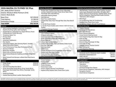 2026 Mazda Mazda CX-70 Plug-In Hybrid SC Plus AWD