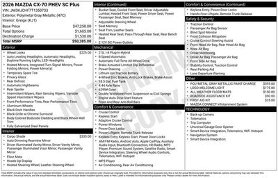 2026 Mazda Mazda CX-70 Plug-In Hybrid SC Plus AWD