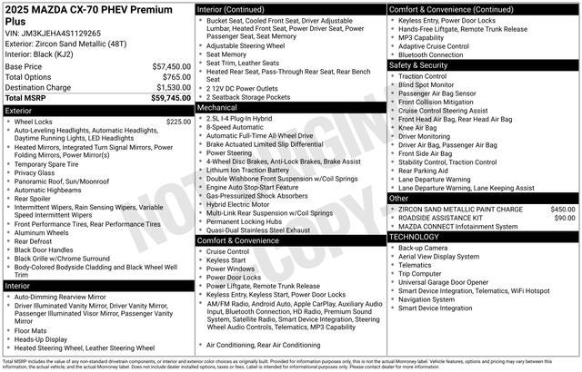 2025 Mazda Mazda CX-70 PHEV Premium Plus