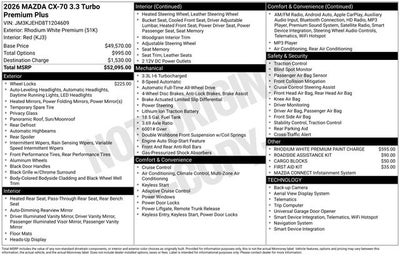 2026 Mazda Mazda CX-70 3.3 Turbo Premium Plus AWD