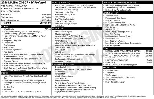 2026 Mazda Mazda CX-90 Plug-In Hybrid Preferred AWD
