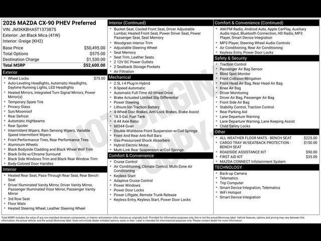 2026 Mazda Mazda CX-90 Plug-In Hybrid Preferred AWD