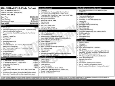 2026 Mazda Mazda CX-90 3.3 Turbo Preferred AWD