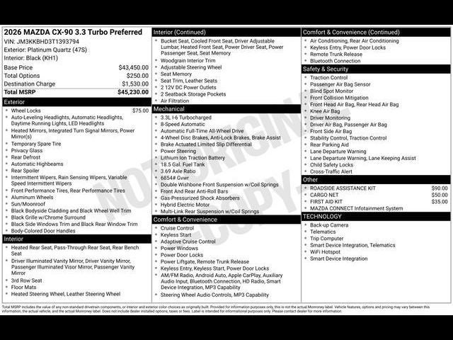 2026 Mazda Mazda CX-90 3.3 Turbo Preferred AWD