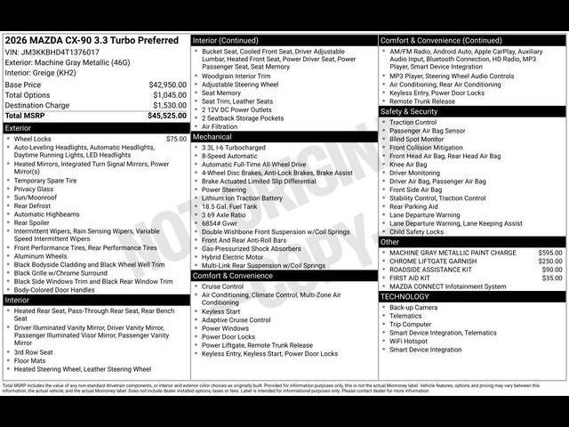 2026 Mazda Mazda CX-90 3.3 Turbo Preferred AWD