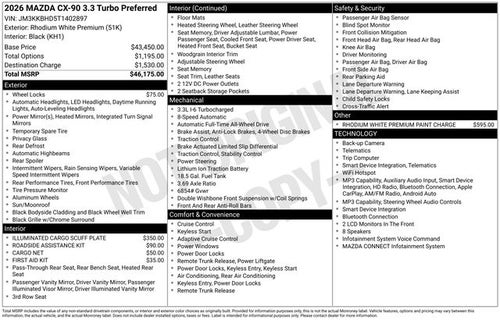 2026 Mazda Mazda CX-90 3.3 Turbo Preferred