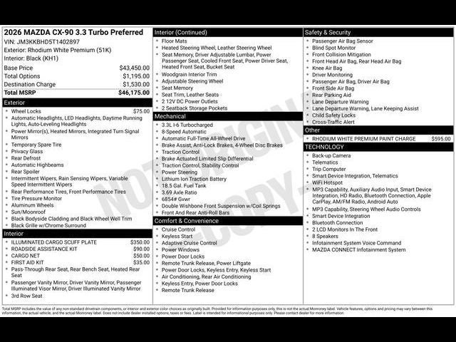 2026 Mazda Mazda CX-90 3.3 Turbo Preferred AWD