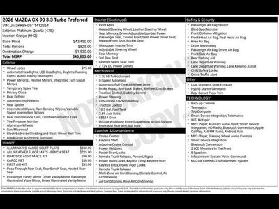 2026 Mazda Mazda CX-90 3.3 Turbo Preferred AWD
