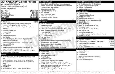 2026 Mazda Mazda CX-90 3.3 Turbo Preferred AWD