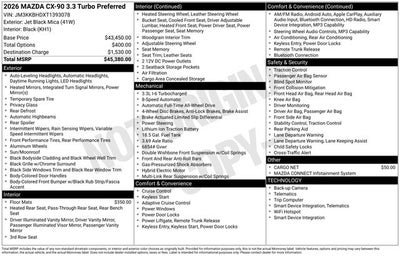 2026 Mazda Mazda CX-90 3.3 Turbo Preferred AWD