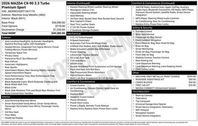 2026 Mazda Mazda CX-90 3.3 Turbo Premium Sport AWD