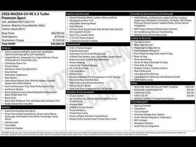 2026 Mazda Mazda CX-90 3.3 Turbo Premium Sport AWD