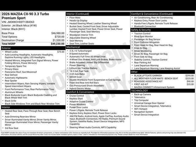 2026 Mazda Mazda CX-90 3.3 Turbo Premium Sport AWD