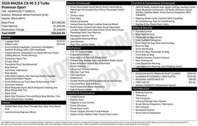 2026 Mazda Mazda CX-90 3.3 Turbo Premium Sport AWD