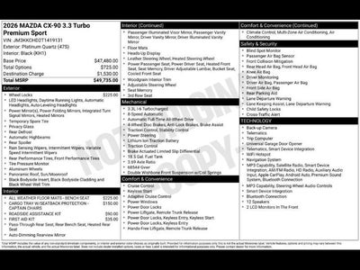 2026 Mazda Mazda CX-90 3.3 Turbo Premium Sport AWD