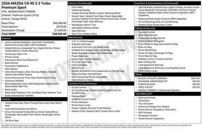 2026 Mazda Mazda CX-90 3.3 Turbo Premium Sport AWD