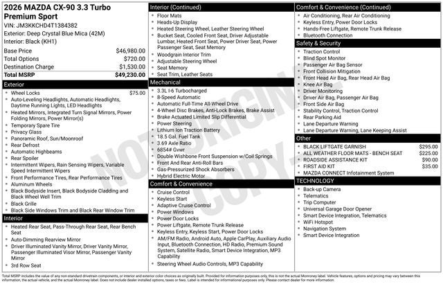 2026 Mazda Mazda CX-90 3.3 Turbo Premium Sport AWD