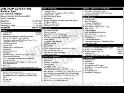 2026 Mazda Mazda CX-90 3.3 Turbo Premium Sport AWD