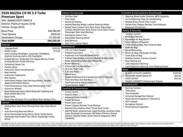 2026 Mazda Mazda CX-90 3.3 Turbo Premium Sport AWD