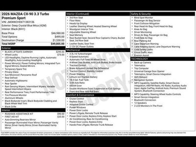 2026 Mazda Mazda CX-90 3.3 Turbo Premium Sport AWD